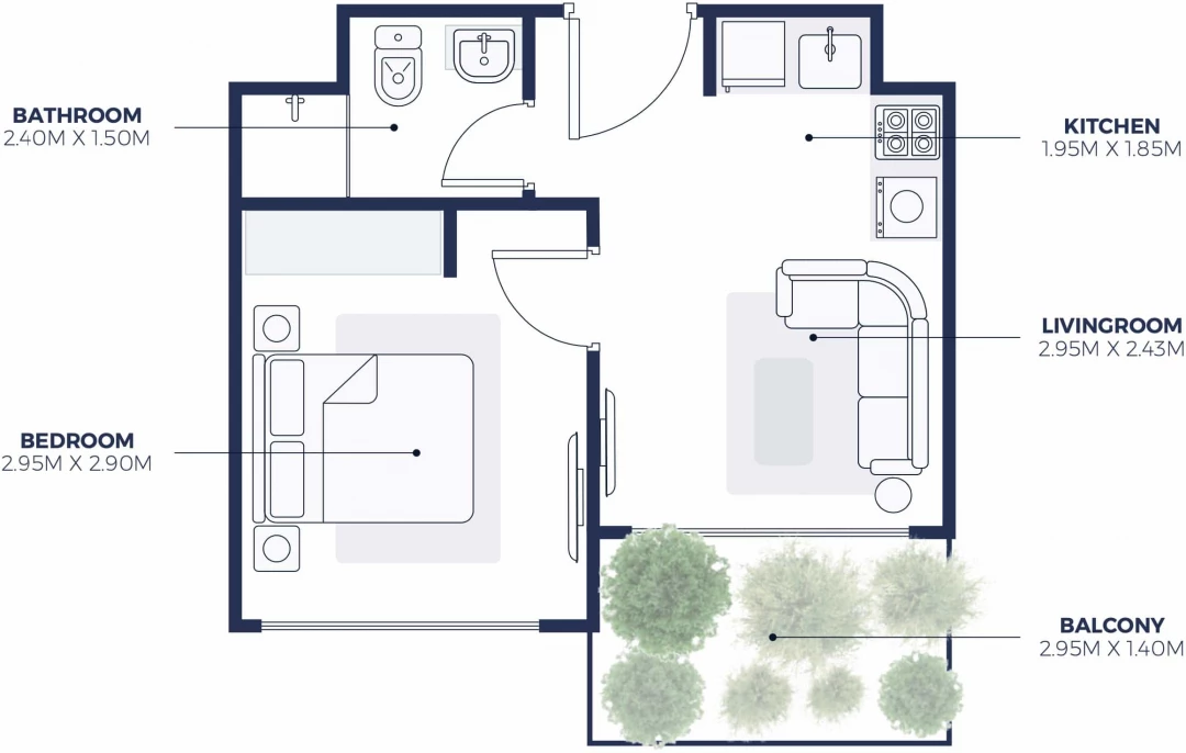 1 Bedroom Apartment