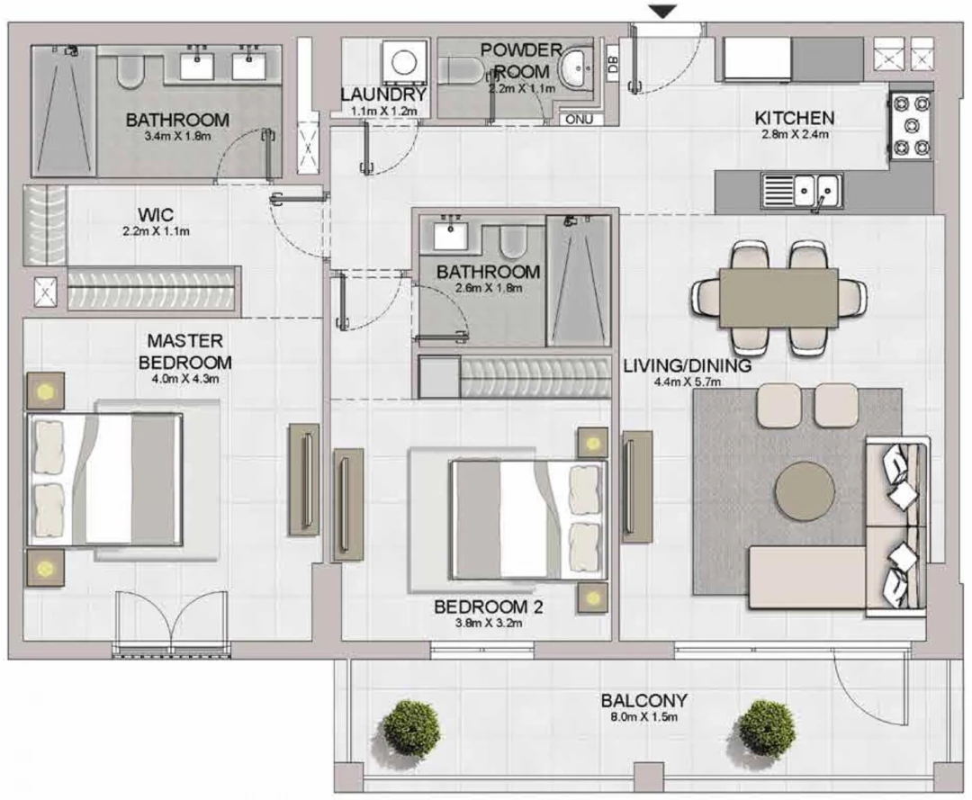 2 Bedroom Unit