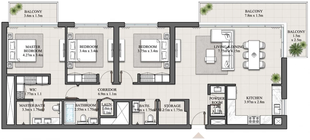 3 Bedroom Apartment