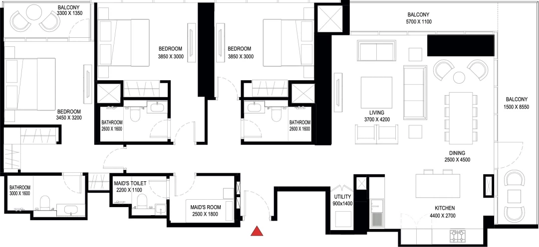 3 Bedroom Unit