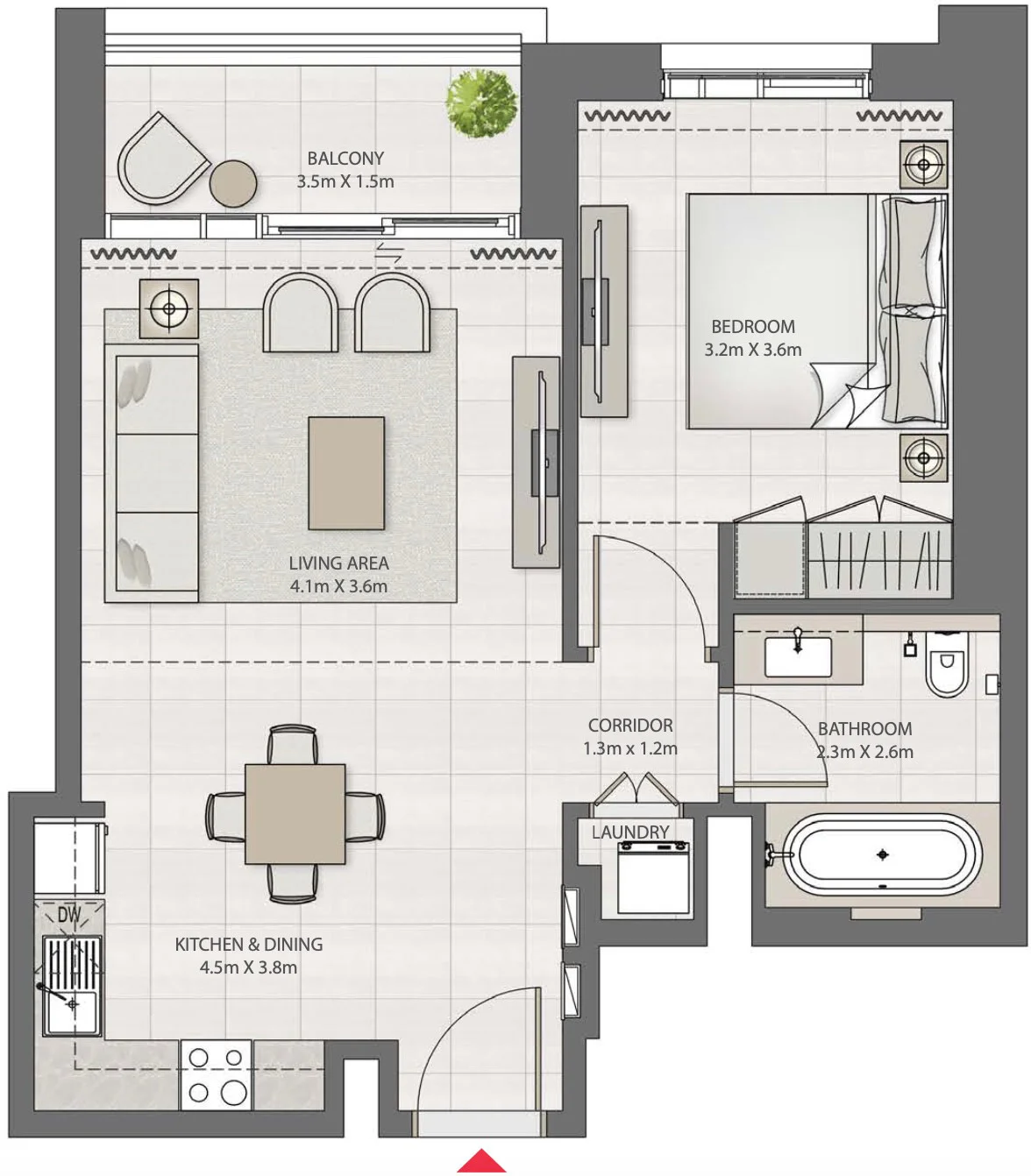 1 Bedroom Unit