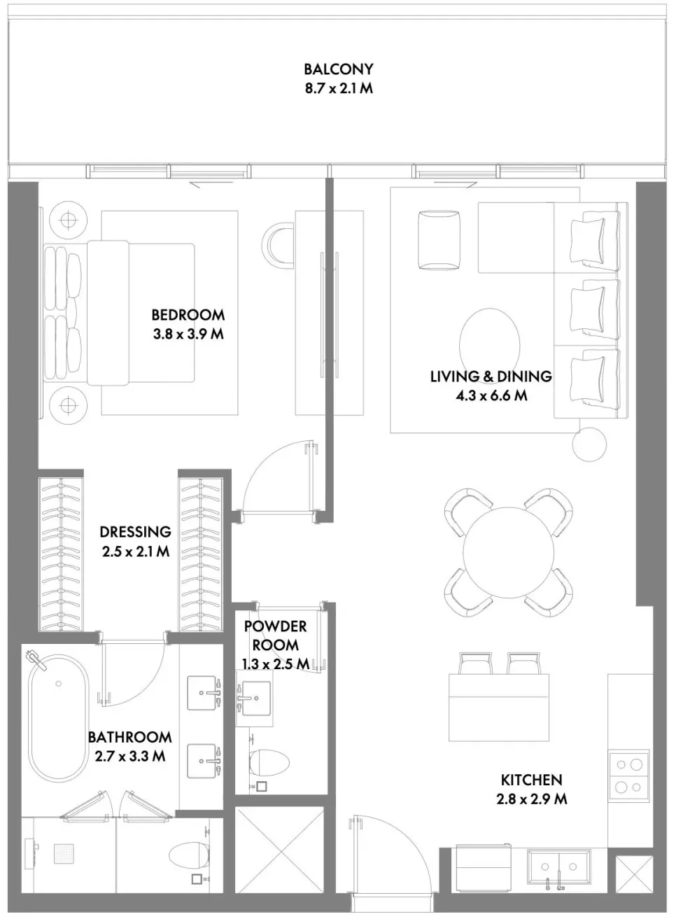 1 Bedroom Apartment