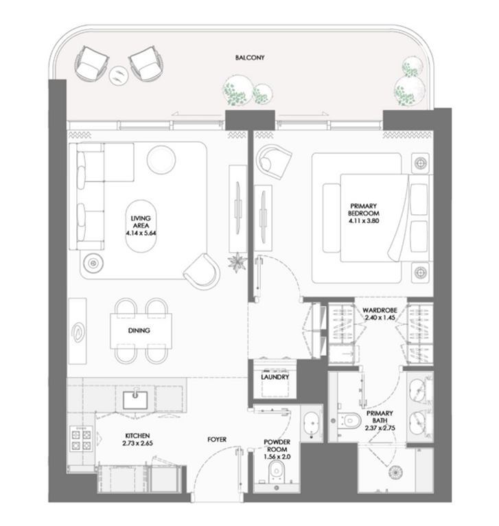 1 BR