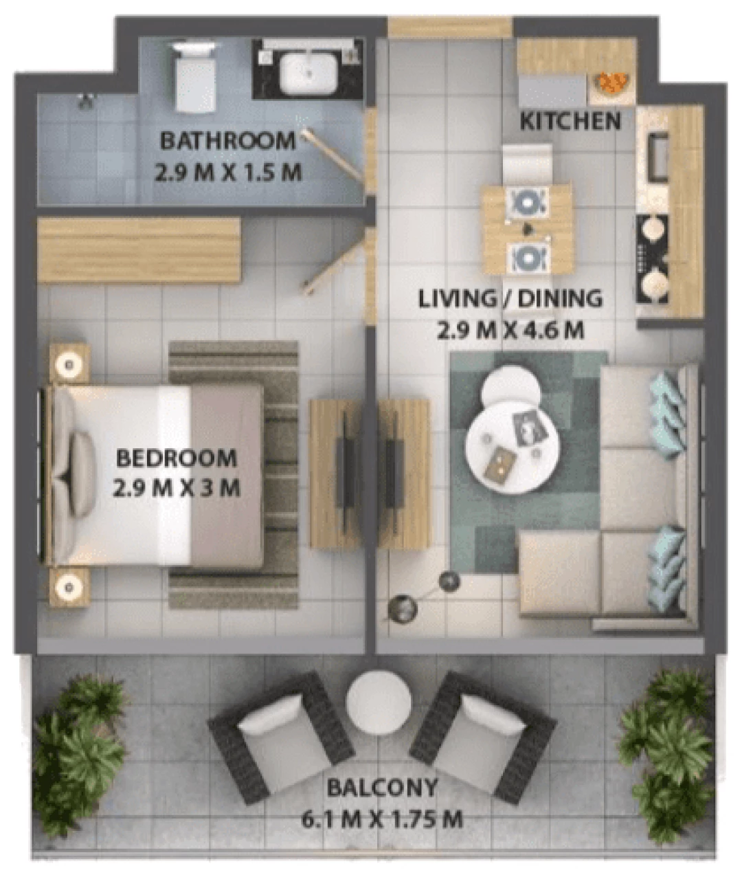 1 Bedroom Apartment