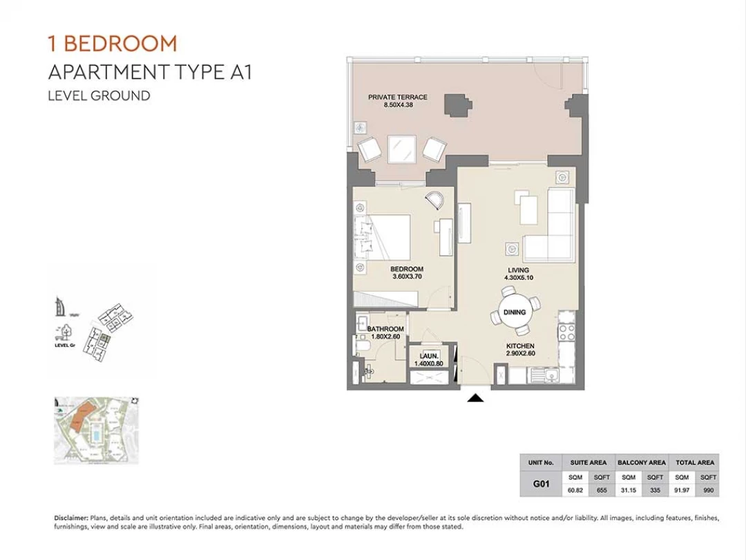 1 Bedroom Apartment